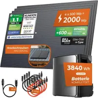 Solarway Balkonkraftwerk 2000 Watt Ultra | EcoFlow STREAM Ultra X 3840 Wh Batterie