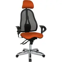 Topstar Bürostuhl Sitness 45, ST99U L54X Stoff orange, Gestell chrom