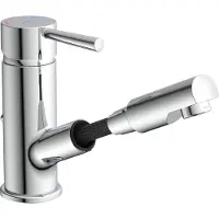 Schutte Waschtischarmatur Cornwall, Einhebelmischer mit Haarbrause, Wasserhahn Bad Chrom