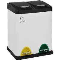 SVITA TC2X8 Mülleimer 16 Liter Mülltrennsystem Abfalleimer Küchenmülleimer Weiß (2x8L)
