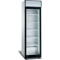 Esta Gastro Kühlschrank mit Leuchtkasten - schwarzer Tür, 386 Liter, Umluft