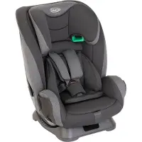 Graco FlexiGrow R129 Kindersitz, Autositz vorwärtsgerichtet ab 15 Monaten bis ca. 12 Jahre (76-145 cm), 5-Punkt-Gurtsystem, Installation mit Fahrzeuggurt, grau/schwarz, Heather