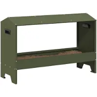 vidaXL Hühnerfütterungsrinne Olive Grün 81 x 32 x 53,5 cm