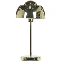 Beliani Tischlampe Gold aus Metall 44 cm runder Schirm Kabel mit Schalter Industrie Look Modernes Design