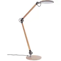 LINDBY LED Schreibtischlampe Nyxaris , dimmbar, messing / gold, für Arbeitszimmer / Büro, Kunststoff, Modern, LED Tischlampe