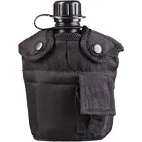 Sturm Bundeswehr und Freizeitshop Mil-Tec US Feldflasche US schwarz 1l mit ALU Schale