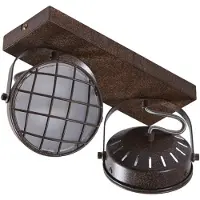LINDBY Strahler Tamin, rostfarben, 2-flammig, Glas, G9 Tamin , dimmbar, braun / rost, für Wohn- / Esszimmer, Metall, Industrielles Design, Strahler