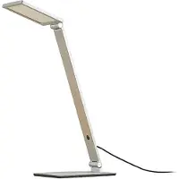 LUCANDE LED Schreibtischlampe Resi , dimmbar, alu / grau / zink, für Arbeitszimmer / Büro, Aluminium, Modern, LED Tischlampe