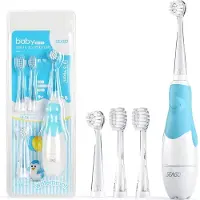 Seago SG-513 Blau Elektrische Zahnbürste Kinder Baby Kinderzahnbürste Elektrisch ab 0-3 Jahre mit LED Licht Smart Timer Schall Babyzahnbürste Wasserdicht IPX7 Schallzahnbürste