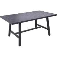 DELUKE Gartentisch JORIS - Kunststoff, Schwarz, 160x89,5x75cm | Terrassentisch Wetterfest Outdoor Tisch