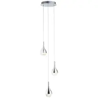 Brilliant Pendelleuchte Frizzante | elegante Hängeleuchte | 3-flammig | Metall/Glas | chrom | höhenverstellbar | dimmbar | 16 W