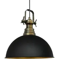 Bamyum Pendelleuchte Industrielle Metall Groß 40 cm, Schwarz Pendellampe, Küchenlampe