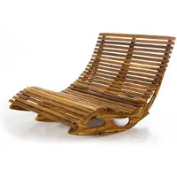CHILLROI Ergonomische Doppelschwungliege XXL Saunaliege aus Akazienholz