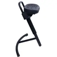Stier Stehhilfe mit Stahlgestell schwarz Sitzhöhe 645-825 mm PolyurethanSitz