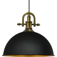 Bamyum Pendelleuchte Industrielle Metall Groß 40 cm, Schwarz Pendellampe, Küchenlampe