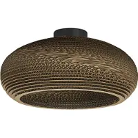 Ledvance Deckenleuchte Decor Cardboard Drop braun aus Wellpappe, leicht, E27, 400 mm Durchmesser, Leuchtenschirm aus recyceltem Material, nachhaltig durch austauschbare Lichtquelle, einfache Montage
