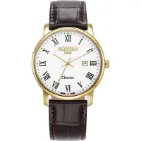 Roamer Herrenuhr 971856 48 25 05, klassisches braunes Modell für Paare.