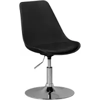 Amstyle KORSIKA Drehsessel Esszimmerstuhl Kunstleder-Sitzfläche in Schwarz Drehstuhl ist höhenverstellbar Drehhocker mit Rückenlehne Besucherstuhl