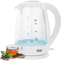 Teesa TSA1511W Glas-Wasserkocher, 1,7 l, 2200 W, weiß