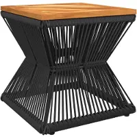 vidaXL Couchtisch mit Drahtgestell Schwarz 38x38x38 cm Akazienholz