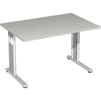 Geramöbel Schreibtisch höhenverstellbar, 1200x800x680-820, Lichtgrau/Silber, S-617102-LS