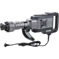Stier Abbruchhammer SAH2000, 1700 W, 50 J, 2000 Schläge pro Min, Sechskant Aufnahme, 3 m Kabellänge, HEX-Werkzeugaufnahmesystem, inkl. Ölstandkontrolle und verstellbaren Handgriff
