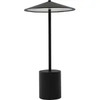 LINDBY LED-Akkutischleuchte Ayva, schwarz, Aluminium, IP44