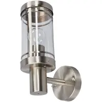 LINDBY Außenwandlampe Djori, aluminiumfarben, Edelstahl, E27
