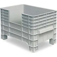 BRB-Lagertechnik Volumenbox mit 4 Füßen, LxBxH 1030 x 630 x 670 mm, Inhalt 276 Liter, Eingriff BxH 400 285 mm an einer Längsseite