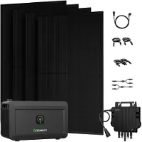Growatt Powerness Balkonkraftwerk mit Speicher 2048Wh NOAH 2000 Speicher mit 800W Wechselrichter und SUNPRO 2000W Full Black Bifazial Solarmodule (0% MwSt)