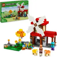 LEGO Minecraft Die Windmühlenfarm, Kinderspielzeug zum Videospiel mit Modellen und Ausrüstung, Abenteuer-Spielset mit Zombie, Geschenk für Jungen und Mädchen ab 8 Jahren 21262