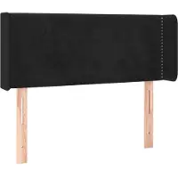 Syfax Kopfteil mit Ohren Schwarz 93x16x78/88 cm Samt