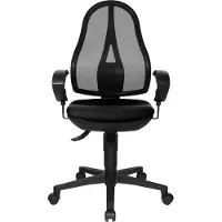 Topstar Drehstuhl Open Point SY - schwarz mit Armlehnen.