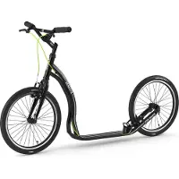 Yedoo Dragstr Sport Alloy Roller Scooter Tretroller - für Erwachsene und Teenager, bis 150 kg, mit Luftreifen 20/20 und verstellbarem Lenker Schwarz