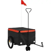 Syfax Fahrradanhänger Schwarz und Orange 30 kg Eisen