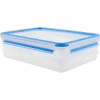 EMSA CLIP & CLOSE Frischhaltedosen Set, Box, Rechteckig, 2,65 l, Blau, Transparent, Polypropylen (PP), Thermoplastisches Elastomer (TPE), Deutschland