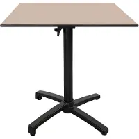 Restootab Klappbarer Terrassentisch aus Compact HPL Beige 70 x 70