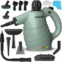 LUMAN 16 in 1 Dampfreiniger C1 – Handdampfreiniger – Handdampfer - Fleckenentferner – mit 16 Aufsätzen & Aufbewahrungstasche – 1050W – 450ml – Grün