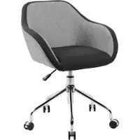 Dmora Bürostuhl Mandurah, Arbeitsbürostuhl, Ergonomischer Bürostuhl, 56x58h77/84 cm, Grau und Schwarz