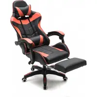 Vdd Gaming Stuhl Cyclone mit Fußstütze - Bürostuhl - Racing Gaming Stuhl - Rot Schwarz