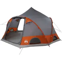 vidaXL Dome Zelt für 4 Personen 4 Personen Grau und Orange