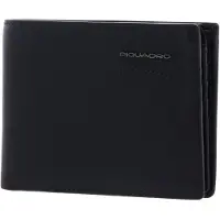 Piquadro Obidos, Leather Wallet, Coin Holder, Navy, For Men