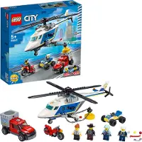 LEGO 60243 City Verfolgungsjagd mit dem Polizeihubschrauber, Hubschrauber Spielzeug mit Polizeibuggy, Motorrad und Flucht-Pickup, Spielzeug ab 5 Jahre