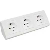 McPower Aufbau Steckdosenblock Flair, 3-fach Schutzkontakt, weiß