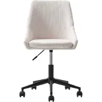 Vente-unique Bürostuhl höhenverstellbar - Cord - Cremefarben & Schwarz - MASURIE