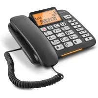Gigaset DL 580, Analoges Telefon, Kabelgebundenes Mobilteil, Freisprecheinrichtung, 99 Eintragungen, Anrufer-Identifikation, Schwarz