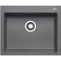 Pyramis Spüle ISTROS 61x50 in IRON GREY mit Excenterbedienung / Granitspüle / Steinspüle / Ausschnitt 590 x 480 mm
