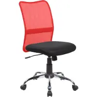 Dmora Bürostuhl Dana, Mesh-Arbeitsstuhl, Ergonomischer Bürositz, 57x46h90/100 cm, Schwarz und Rot