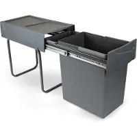 Emuca 8199323 20l Mülleimer Silber Silber One Size