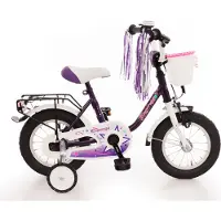 Bachtenkirch 12,5" Kinderfahrrad "EMPRESS" lila/weiß - mit tiefen Einstieg – Bachtenkirch